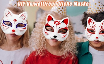 10× Maska na twarz dla kota Therian Halloween Maska Kota do malowania DIY