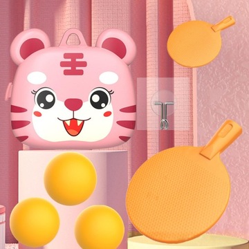 Тренер по теннису Розовый тигр, тренировка по настольному теннису