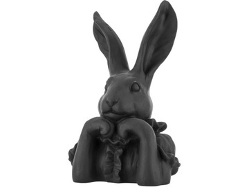 WIELKANOC Dekoracyjna Figurka KRÓLIK ZAJĄC 33 x 22 x 13 cm - CZARNY
