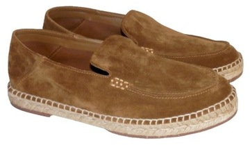 LORO PIANA BUTY ZAMSZ NATURALNY MOKASYNY ESPADRYLE JUTA SUMMER WALK 46