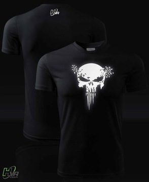Термоактивная черная футболка с принтом PUNISHER для бега в спортзале