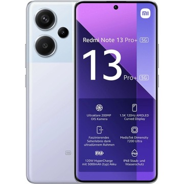 Smartfon Xiaomi Redmi Note 13 Pro+ 5G 8/256GB LTE NFC AMOLED Fioletowy