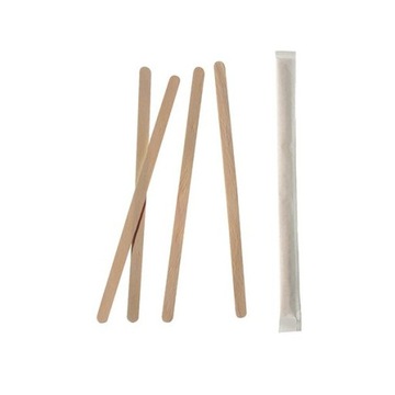 Mieszadełka drewniane Eko w papierku 14cm 500szt