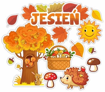 DEKORACJA JESIENNA JESIEŃ duża dwustronna WJ8