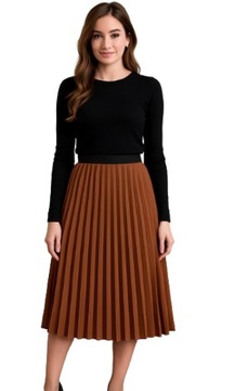 WŁOSKA SPÓDNICA MIDI PLISOWANA Modna SPÓDNICA PLISOWANA 778