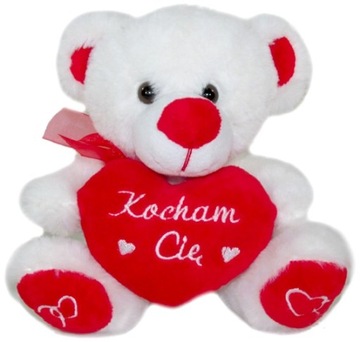 Maskotka Miś z sercem Kocham Cię - 17cm WALENTYNKI