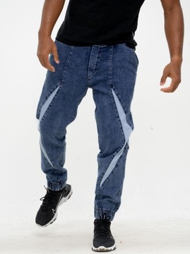 SPODNIE JEANSOWE JOGGER POINT X Niebieskie L