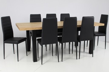 ОБЕДЕННЫЙ НАБОР Стол и 8 стульев из эко-кожи
