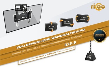 УНИВЕРСАЛЬНЫЙ НАСТЕННЫЙ КРОНШТЕЙН ДЛЯ ТЕЛЕВИЗОРА