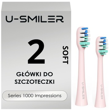 2 GŁÓWKI KOŃCÓWKI DO SZCZOTECZKI SONICZNEJ U-SMILER SOFT DELIKATNE