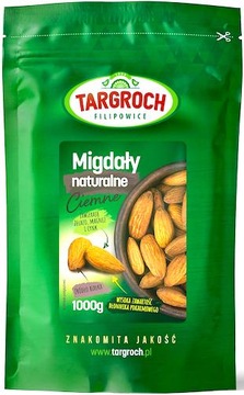 MIGDAŁY KALIFORNIJSKIE NATURALNE CAŁE 1KG ŁUSKANE