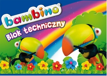 BAMBINO BLOK TECHNICZNY 10 BIAŁYCH KARTEK A4 1550