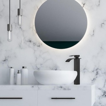 BATERIA UMYWALKOWA CZARNA WYSOKA STOJĄCA nablatowa kran do umywalki