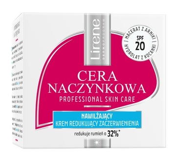 LIRENE CERA NACZYNKOWA KREM NAWILŻAJĄCY SPF20 50 ML.