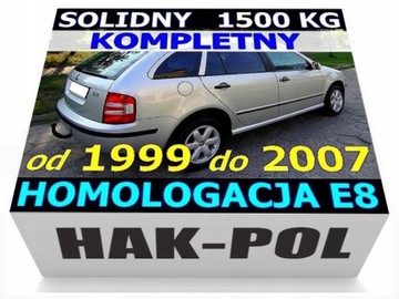 HAK HOLOWNICZY +WIĄZKA SKODA FABIA HTB+KOMBI+SEDAN