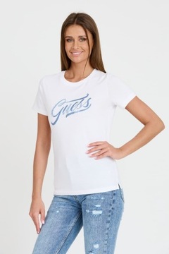 GUESS Biały T-shirt STONES&EMBRO TEE M
