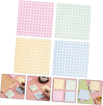 4 блокнота с липкими блокнотами для записи сообщений, нелипкие