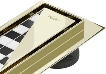 MEXEN FLAT 2w1 ODPŁYW LINIOWY 80 CM NISKI ZŁOTY