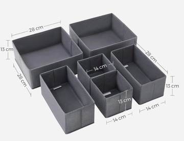 ОРГАНАЙЗЕР ДЛЯ БЕЛЬЯ НОСКИ ДЛЯ ГАРДЕРОБА НАБОР КОНТЕЙНЕРОВ 6 шт.