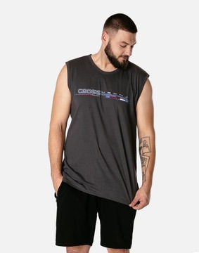 Duża Koszulka Męska Bez Rękawów Bokserka Podkoszulek Tank Top 3017-4 r 5XL