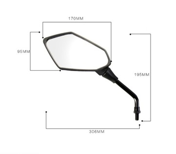 LUSTERKA WSTECZNE NIWERSALNE DUŻE QUAD ATV MOTOCYKL M8