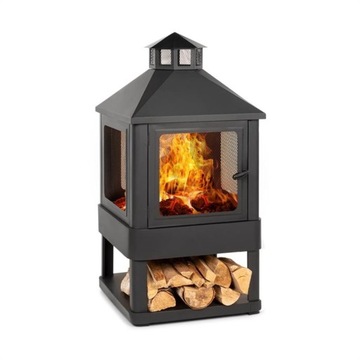 PALENISKO OGRODOWE KOMINEK OGRODOWY 35X35CM SCHOWEK RUSZT STAL CZARNE