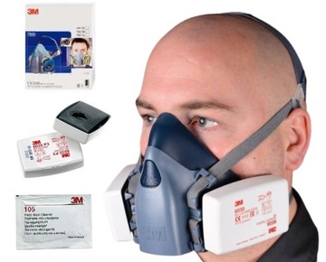 Maska 3M 7503 Półmaska z Filtrami FFP3, Ściereczka