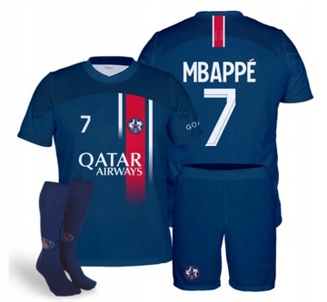 Strój Piłkarski MBAPPE PSG Komplet Koszulka + spodenki + getry r 158 cm (S)