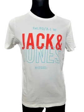 III BLUZKA T-SHIRT KOSZULKA JACK&JONES M BIAŁA