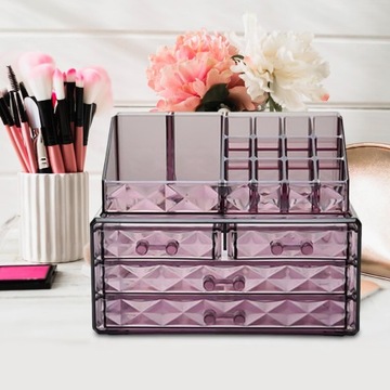 Настольные органайзеры с выдвижными ящиками.Полка для хранения косметики.