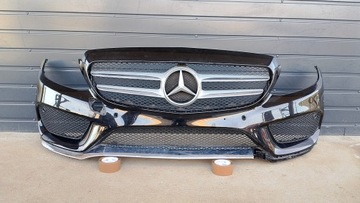MERCEDES C KLASA W205 AMG ZDERZAK PRZÓD PRZEDNI KOMPLETNY GRILL KRATKI