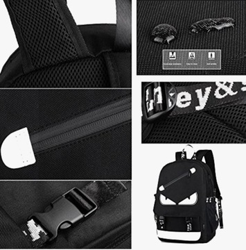 ШКОЛЬНЫЙ РЮКЗАК, молодежная школьная сумка, светящиеся глаза