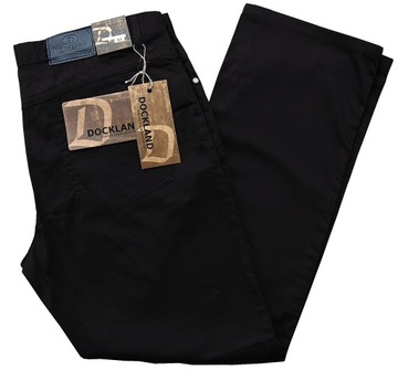 Lekko elastyczne wizytowe spodnie bez kantów kolor czarny W40 100/102 cm