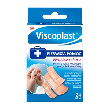 Plastry Viscoplast Wrażliwa skóra, 24 sztuki