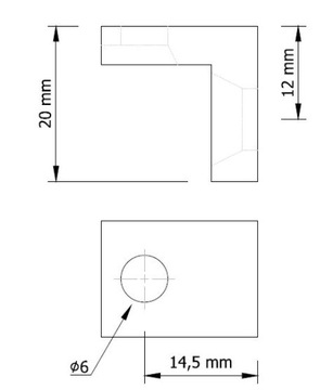 Кронштейн полкодержателя с двумя отверстиями, никель