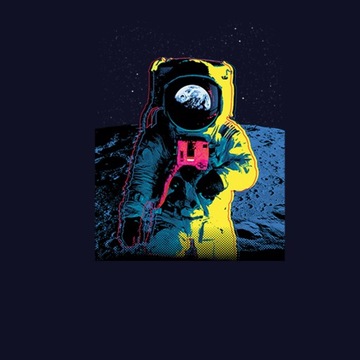 Astronaut Mesiac Zem Tričko Pánske Granát XS