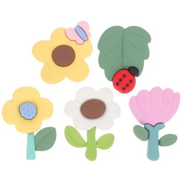 5pcs Fridge Magnet Cartoon Flower Shape Rubber