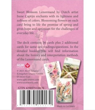 ИГРОВЫЕ КАРТЫ ТАРО НАБОР ГАДАТЕЛЬНЫХ КАРТ СЛАДКИЙ ЦВЕТОК ЛЕНОРМАНД 36 ШТ.