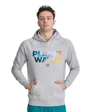 Bluza sportowa z kapturem ocieplana kangurka Arena Planet Water Grey R.M