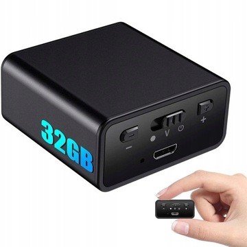 DYKTAFON PODSŁUCH SZPIEGOWSKI USB DETEKCJA 32GB Q65 200H NAGRAŃ SŁUCHAWKI