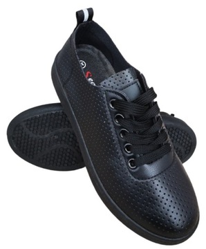 Женские ажурные кожаные туфли, спортивные кроссовки на плоской подошве, черные, размер 37