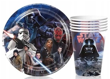 KUBKI TALERZYKI STAR WARS ZESTAW 20 SZTUK URODZINY