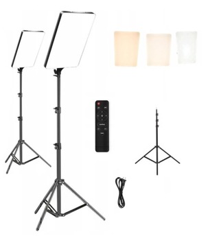 ZESTAW 2x PROFESJONALNA LAMPA STUDYJNA DO ZDJĘĆ PANEL LED + STATYW 200 CM