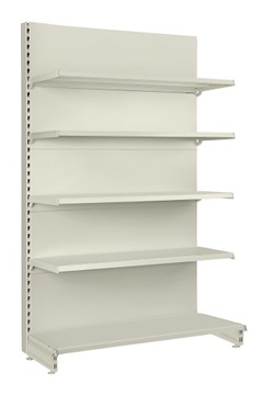 Kompletny regał sklepowy metalowy typ Mago Przyścienny 210x125cm 4 półki 37