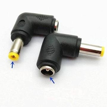 Угловой переходник розетка постоянного тока 5,5Х2,1 на вилку 5,5Х2,5 - Переходник