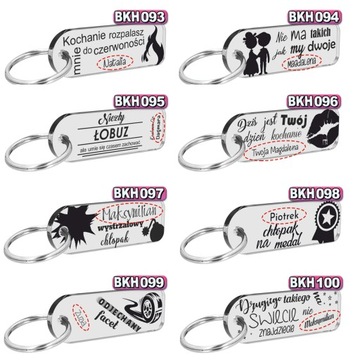 WALENTYNKI NIEGO NIEJ prezent brelok DEDYKACJA