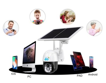НАРУЖНАЯ СОЛНЕЧНАЯ IP-КАМЕРА ДЛЯ SIM-КАРТЫ 4G LTE GSM FUL HD БЕСПРОВОДНАЯ