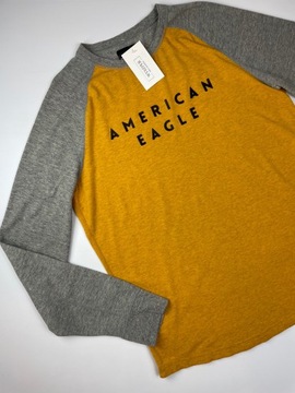 Bluzka męska long sleeve szary żółty AMERICAN EAGLE r. L