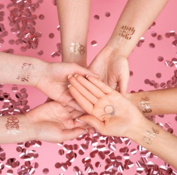 МОЮЩИЕСЯ ТАТУИРОВКИ ДЛЯ МАЛЬЧИЧНИКА НЕВЕСТЫ, ЧТОБЫ БЫТЬ КОМАНДНОЙ НЕВЕСТОЙ ИЗ РОЗОВОГО ЗОЛОТА 13 ШТ.