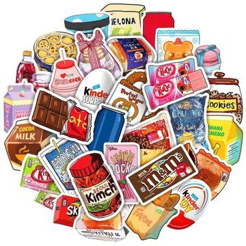 Naklejki Produkty Spożywcze Słodycze Nutella Kinder 50 sztuk